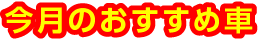 今月のおすすめ車種